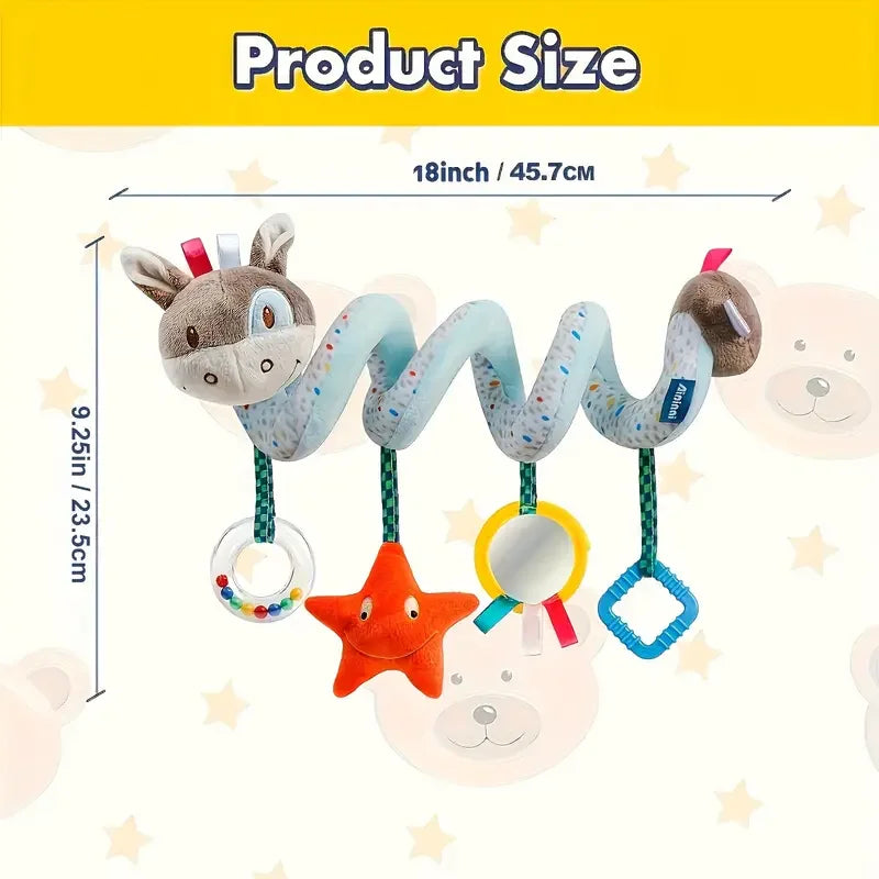 Baby Car Seat Stroller Crib Toys Plush Spiral Activity Stroller Mobile Hanging Toy for Infant Pram Crib Mobile Toy for Newborn