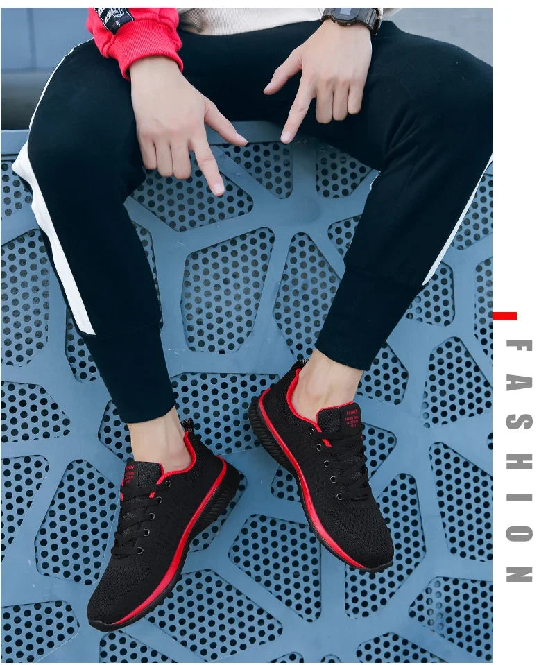 Men Running Walking Knit Shoes Fashion Casual Sneakers Breathable Sport Athletic Men Sneakers Casual Shoes Big Size 36-48