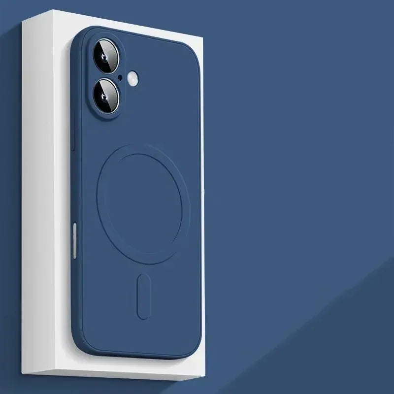 Luxury For Magsafe Liquid Silicone Soft Phone Case For IPhone 16 15 14 13 12 17 Pro Max Plus Magnetic Wireless Charging Cover