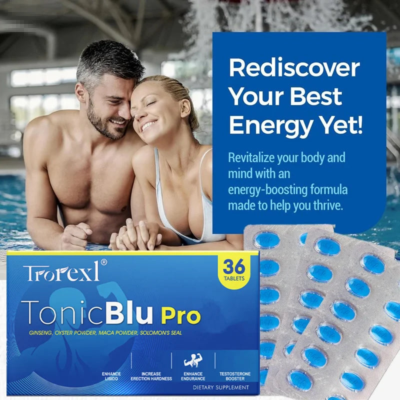 HABUMAMA Trorexl-TonicBlu Pro – High-Purity Blue Pills for Natural Male Endurance & Vitality (36 Count)