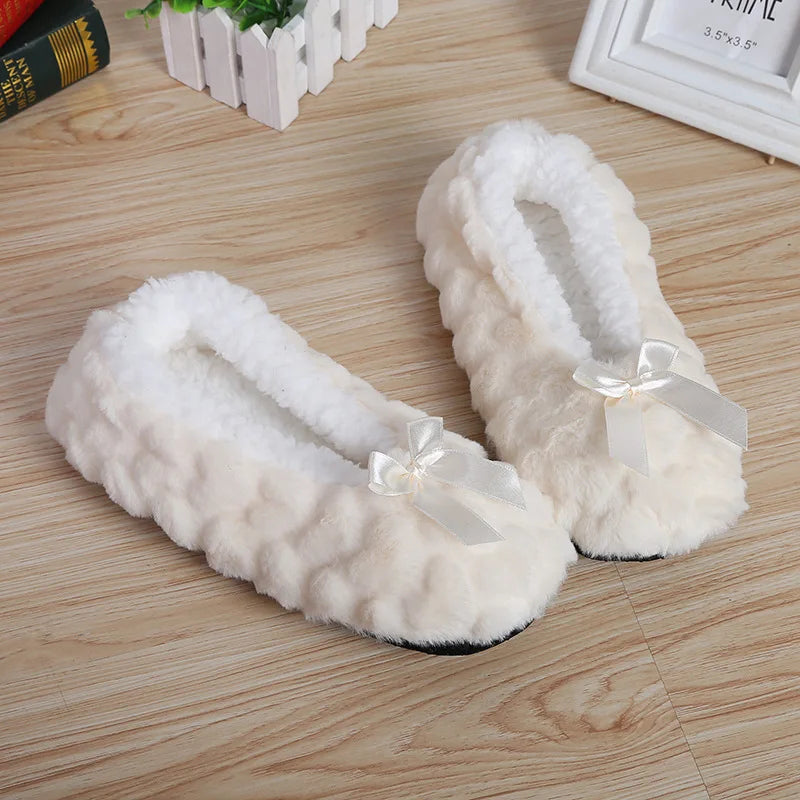 Winter Warm Slipper Womens Home Plush Soft Fluffy Cute Funny Indoor House Female Non Slip Ladies Floor Shoes Heart Love Grip