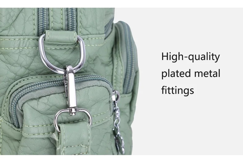 Angel kiss Women Handbags Satchel Top-handle Handbag PU Shoulder Bag Roomy Pocket  Pack Multi-pockets Shoulder Purse Bags