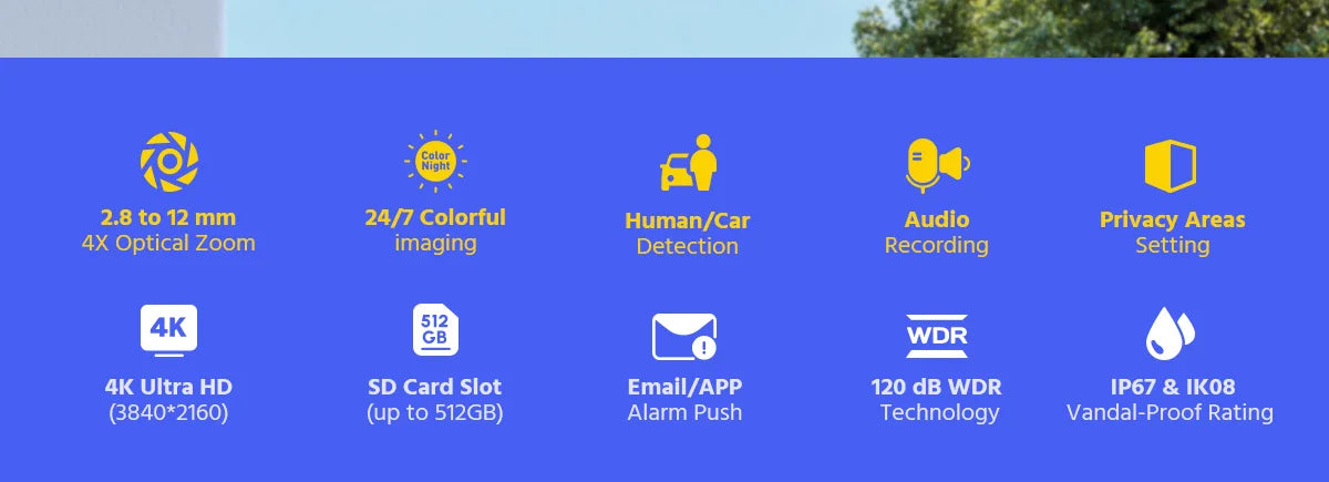 ANNKE H.265+ 4K Ultra HD IP Camera 4X Optical Zoom Dome Camera Home 8MP Night Vision Security Camera 2.8mm poe camera outdoor 4k