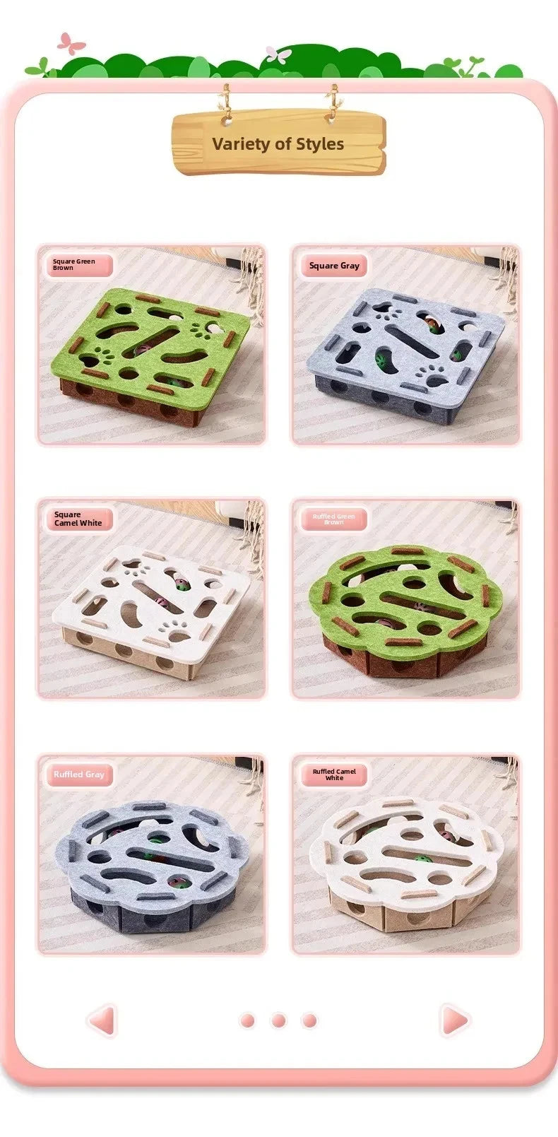 Cat Puzzle Toy Felt Puzzle Box Cat Exercise Toy With Ball Indoor Sports Entertainment Hunting Cat Toys For Indoor Cats