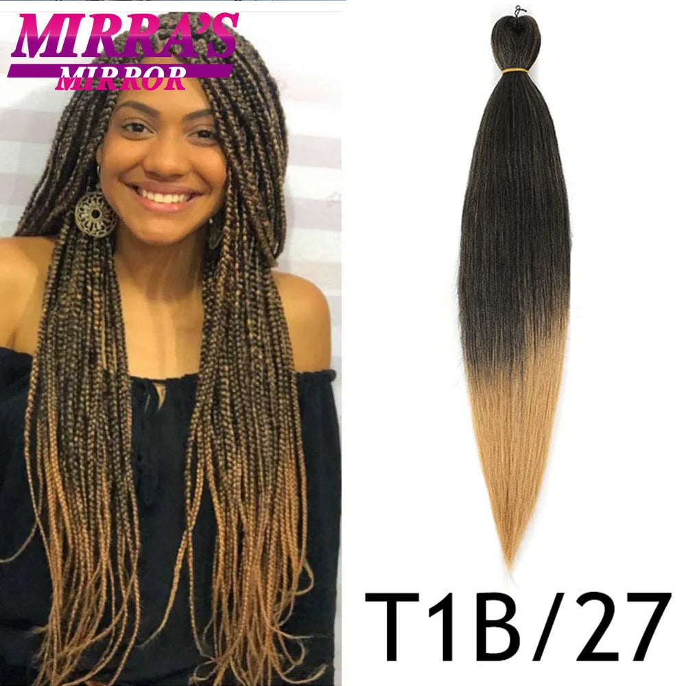 Soft Synthetic Braiding Hair for Kids Short Jumbo Braids Hair 12/16/20/26/30 Inch Pre Stretched Yaki Straight Hair Extensions