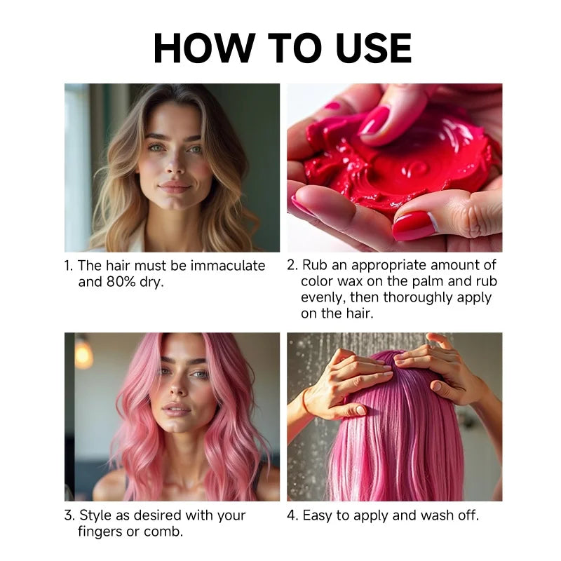 Hairs Dyed Mud Hair Colour Wax Easy To Wash Hair Styling Paste Dye for Eyebrow Beards Coloring Temporary Hair Color Style Cream