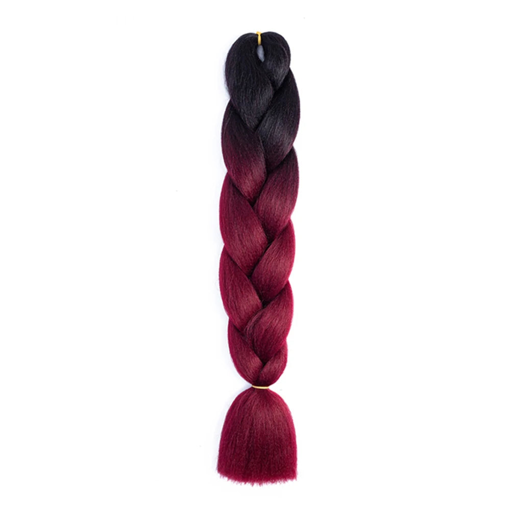 Jumbo Braids Extensions — 24" Synthetic Kanekalon Yaki Straight (Afro Ombre Piano Color)
