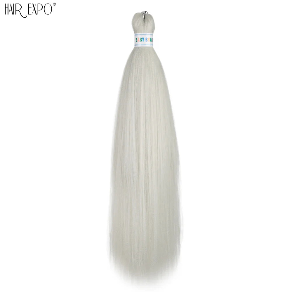 26Inch Easy Braids Hair Synthetic Colourful Pre Stretched Braiding Hair Extensions Jumbo Braids Ombre Yaki Long Straight Hair