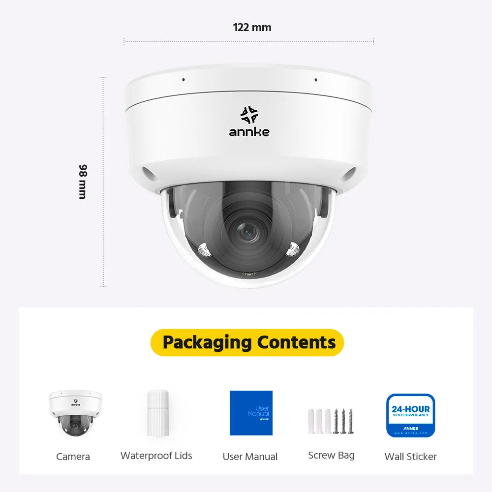 ANNKE H.265+ 4K Ultra HD IP Camera 4X Optical Zoom Dome Camera Home 8MP Night Vision Security Camera 2.8mm poe camera outdoor 4k