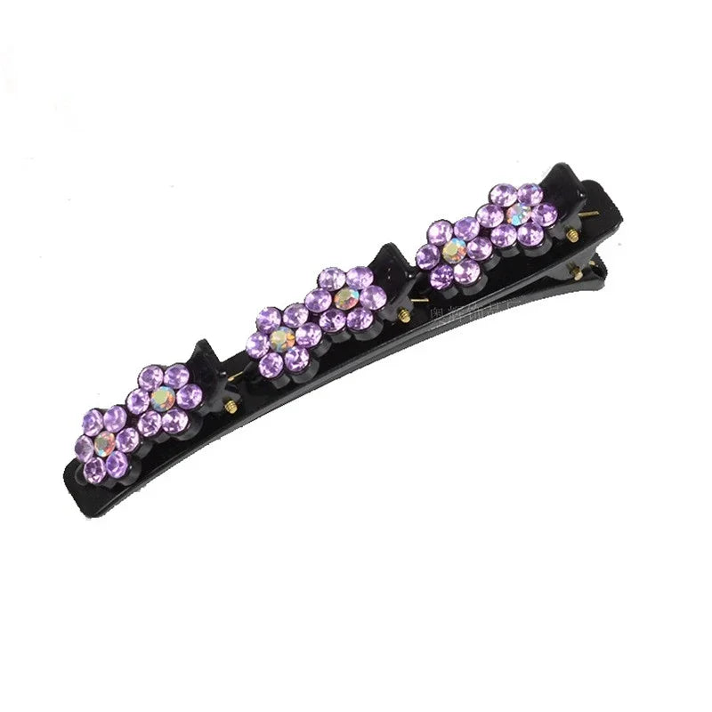 Korean Style Acrylic Hair Clip Crystal Flower Hair Clips Braid Hairpin for Women Girl Clip Bangs Side Barrettes Hair Accessories