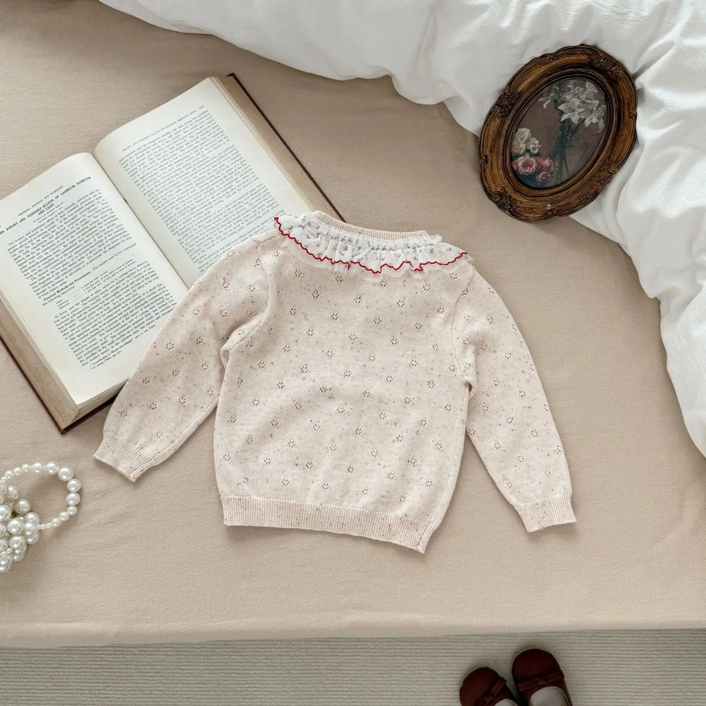 2026 Spring Baby Girls Clothes Single Breast Girls Knitwear Hollow Out Girls Sweaters Thin Style Girls Clothing