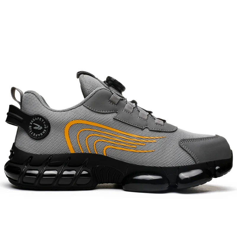 Rotary Buckle Work Safety Shoes For Men and Women Air Soft Sole Lightweight Protective Work Sneakers Men Breathable Boots