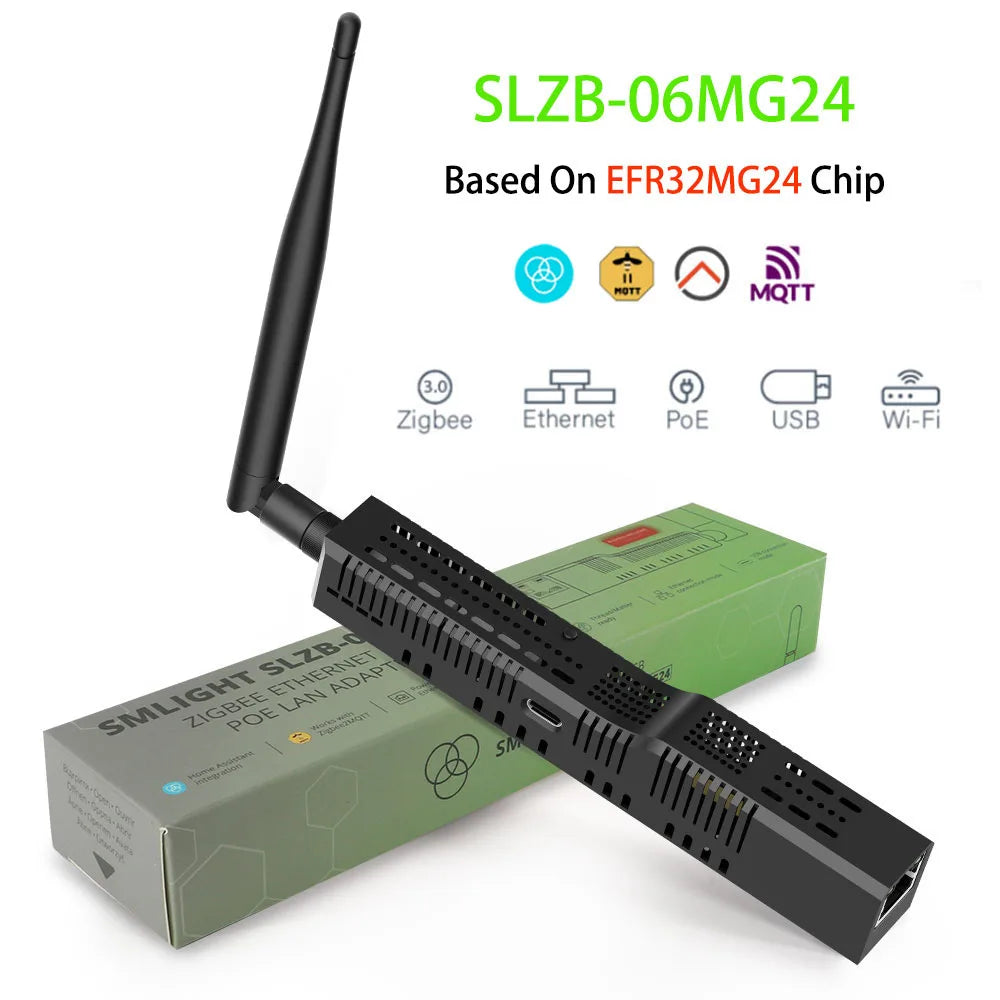 SMLIGHT SLZB-06/M/P7 Zigbee 3.0 to Ethernet,USB,and WiFi gateway coordinator with PoE,works with Zigbee2MQTT,Home Assistant,ZHA