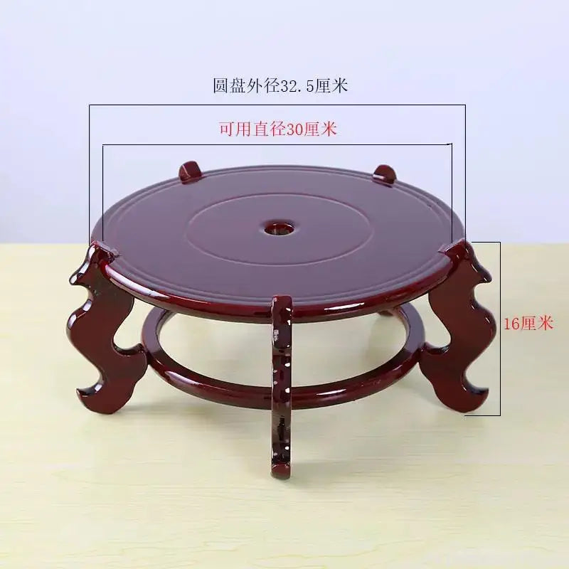 Natural Solid Wood Pedestal Crafts Vase Flower Pot Bonsai Plant Decorative Shelves Greenhouse Shelf Kitchen Wooden Display Stand