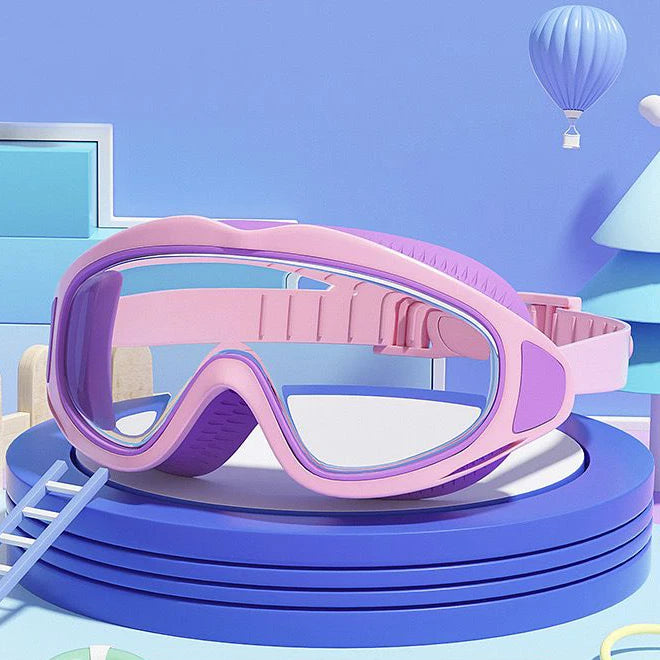 Children’s Silicone Swimming Goggles — Anti-Leak, Soft Frame, Comfort Fit for Girls (Pink)