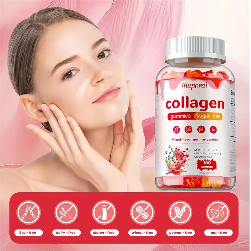 Pslalae Multi-Collagen Gummies — Hair, Skin, Nails & Joint Support (Sugar-Free)