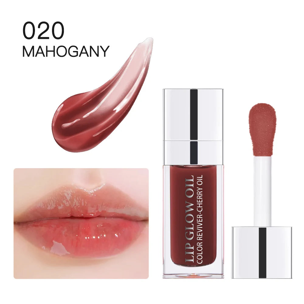 Crystal Jelly Moisturizing Lip Oil Plumping Lip Gloss Makeup Sexy Plump Lip Glow Oil Tinted Lip Plumper