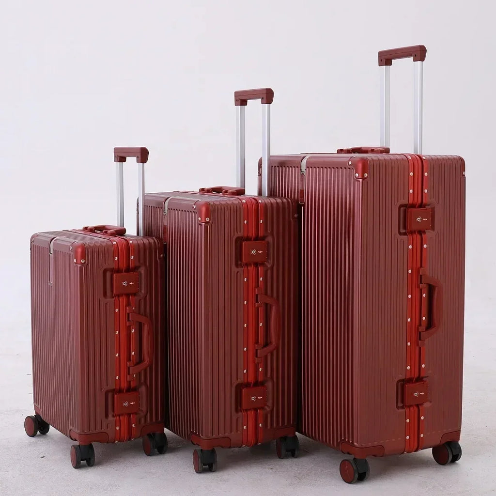 Luggage Travel Set Manufacturers Custom Aluminium 100%pc Hardshell Travel Trolley Carry on Suitcase Luggage with Wheels
