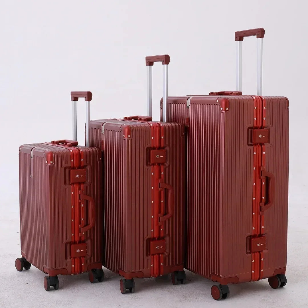 Luggage Travel Set Manufacturers Custom Aluminium 100%pc Hardshell Travel Trolley Carry on Suitcase Luggage with Wheels