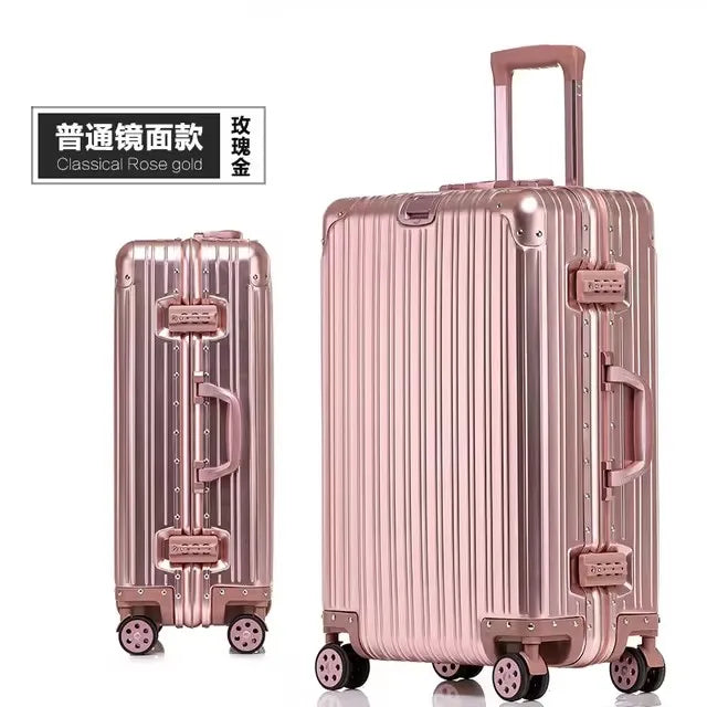 Top Quality Customization 100%  Aluminum-magnesium travel Boarding Rolling Luggage Perfect for Spinner brand Travel Suitcase