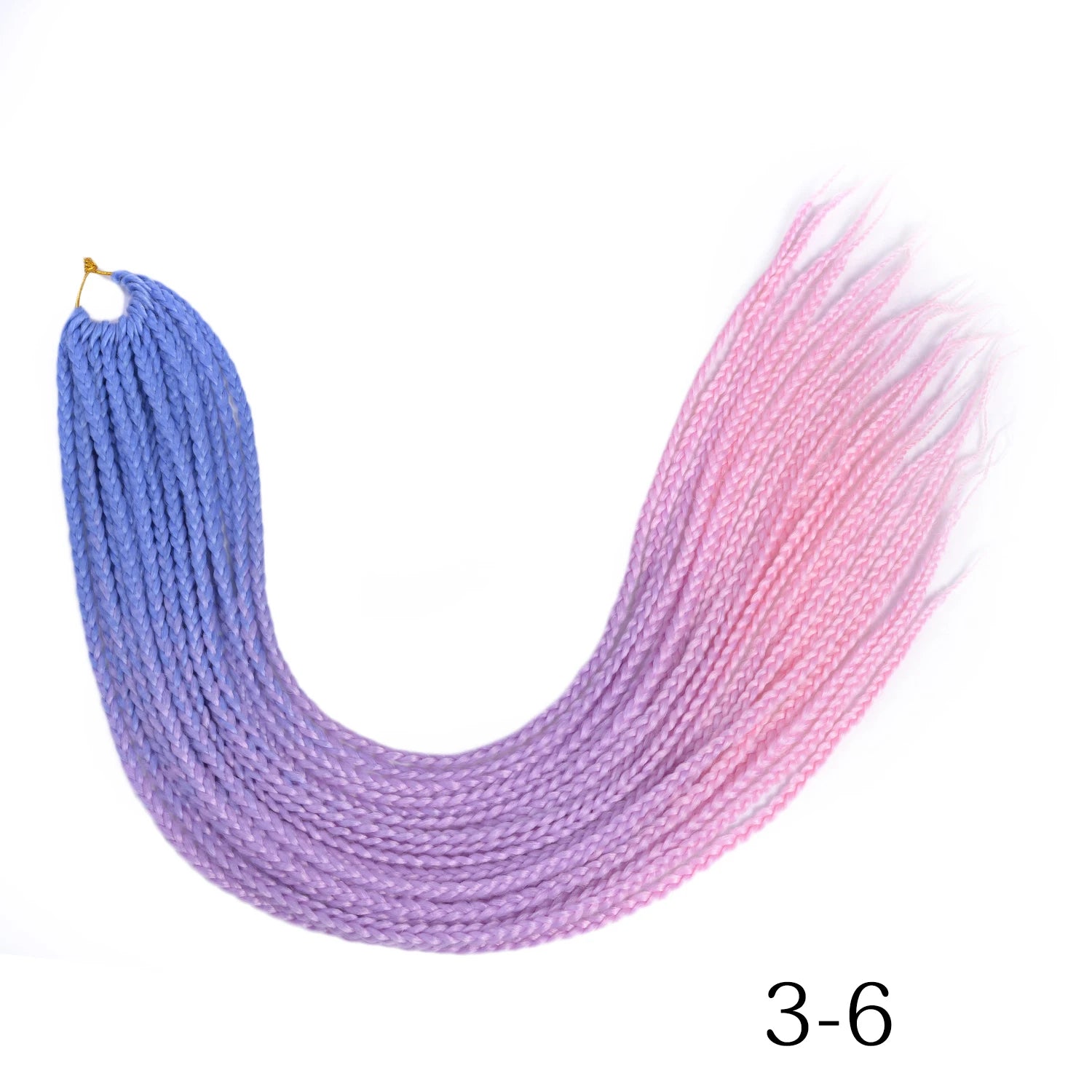 Synthetic Box Braids Hair Colored Crochet Hair Extensions Ombre Blue Gray Hook Braids Hairpiece For Women Cosplay Daily Use 24''