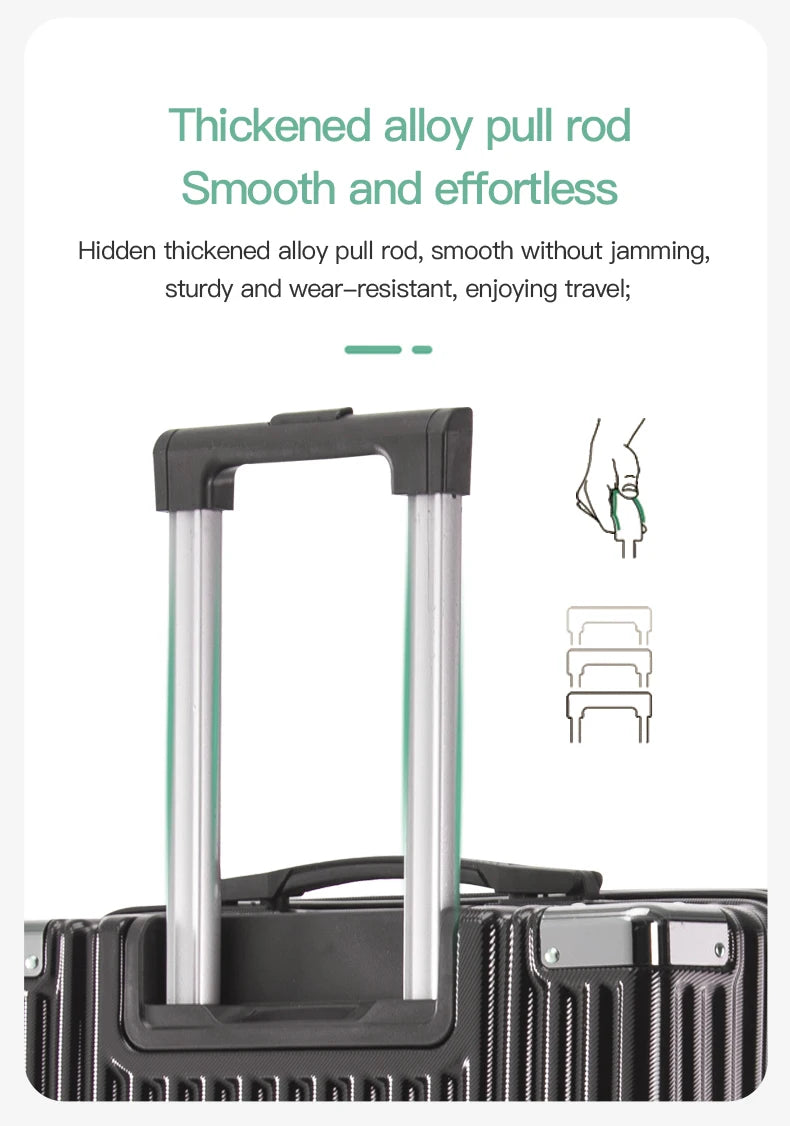 Modern Carry on Trolley CaseCustom Large 20/22/24/26/28 Inch PC ABS Luggage with Combination Lock Wholesale Prices Suitcase