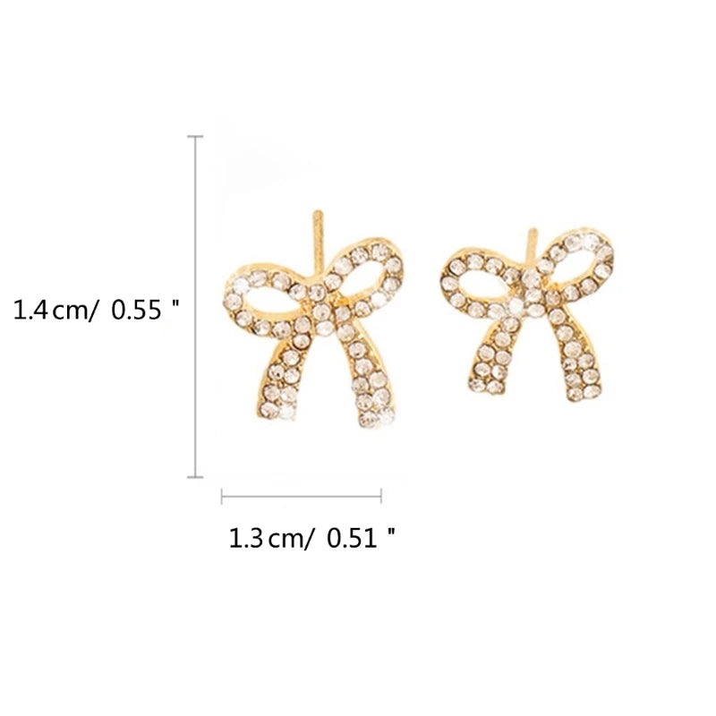 Light Luxury Bowknot Drop Earrings | Elegant Long Bow Studs for Women