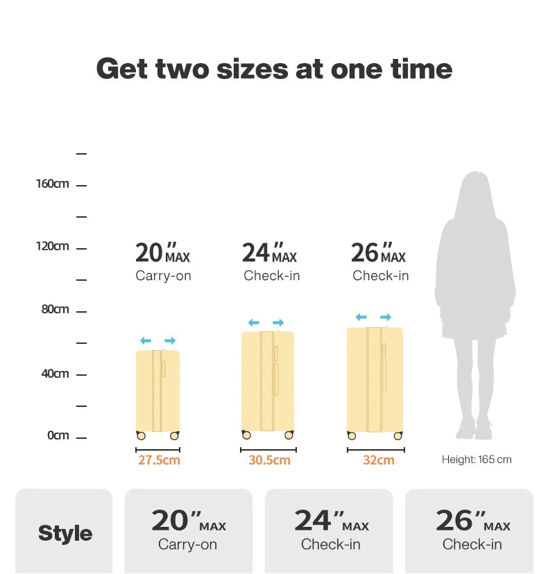 Mixi New Design Puristic Expandable Travel Luggage TSA Lock Lightweight Large Capacity PC Suitcases Spinner Wheels 20 24 26Inch