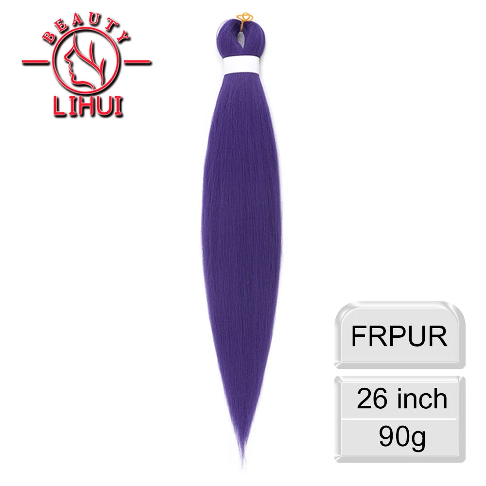 LIHUI Pre-Stretched Jumbo Braids — 26" 90 g Synthetic (Red/Pink, Frosted Colors)