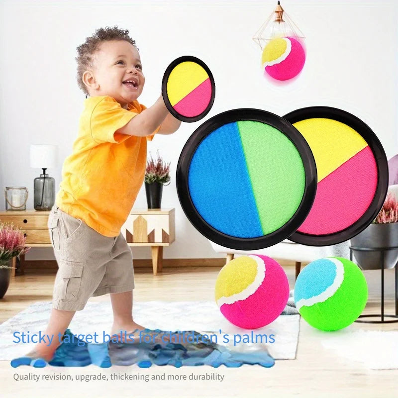 1Set Kids Sucker Sticky Ball Toy Outdoor Sports Catch Ball Game Set Throw And Catch Parent-Child Interactive Outdoor Toys