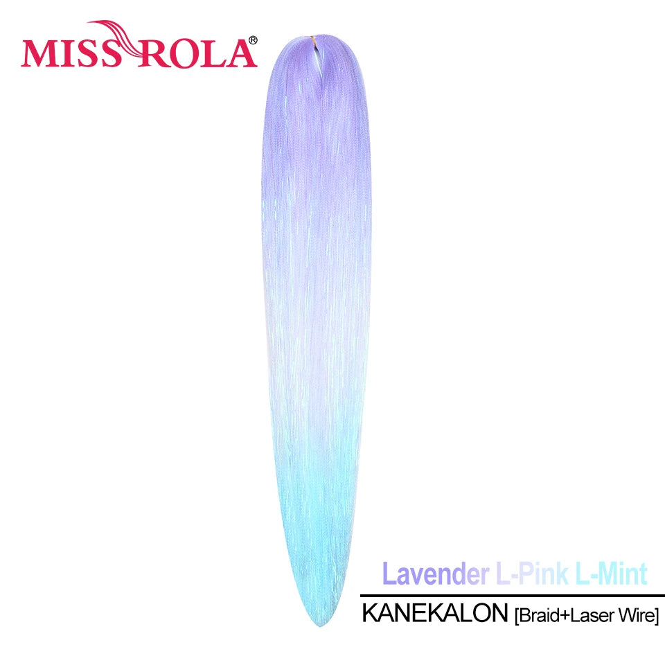 Miss Rola Synthetic 22 Inch 60G Kanekalon Hair Tinsel Wire Jumbo Braid Yaki Straight Hair Extension Twist Braid Bulk Wholesale