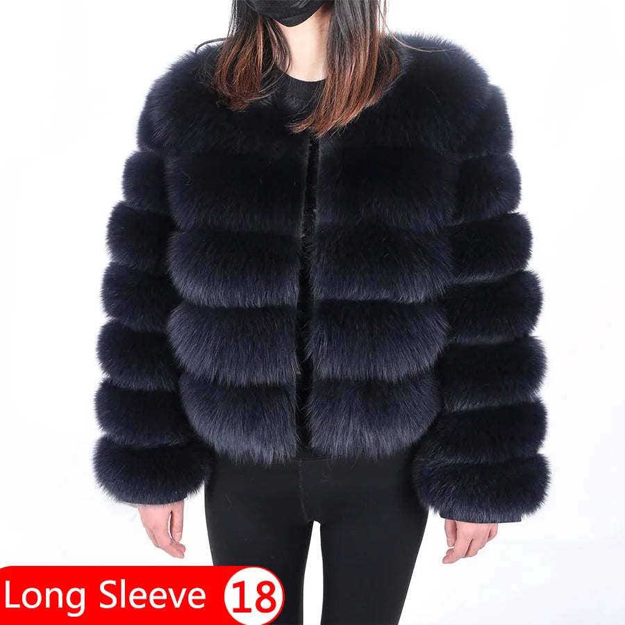 2025 MAOMAOKONG Natural Real Fox Fur Coat Women's Jackets Winter Furry Vest Luxury Beige Khaki Short Leather Female Clothing
