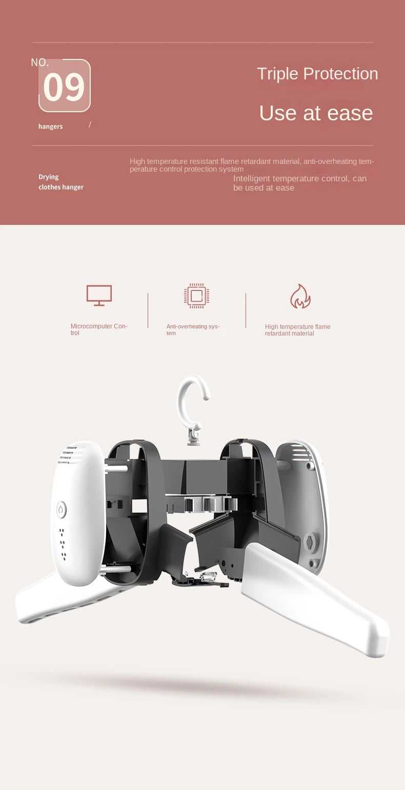 Portable Clothes Dryer Drying Hanger Electric Shoes Clothes Drying Rack Foldable Heater Hanger Machine Travel Laundry Dryer