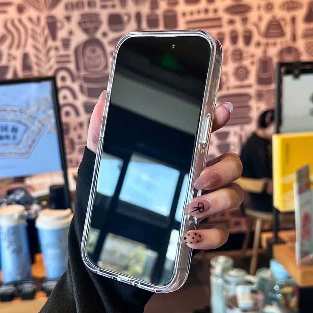 Luxury Clear Hard Acrylic Phone Case For iPhone 17 Air 16 15 14 13 12 11 Pro Max XS XR X Plus Soft Shockproof Bumper Cover