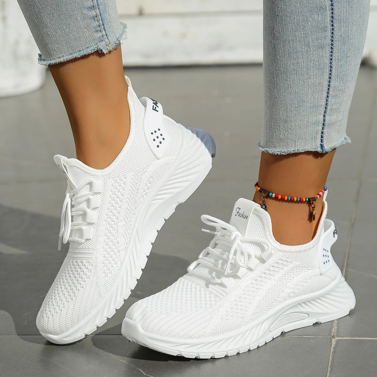 Women’s Casual Fly-Weaving Sneakers (SA1806) — Lightweight, Breathable Lace-Up | Fall 2025 Trend