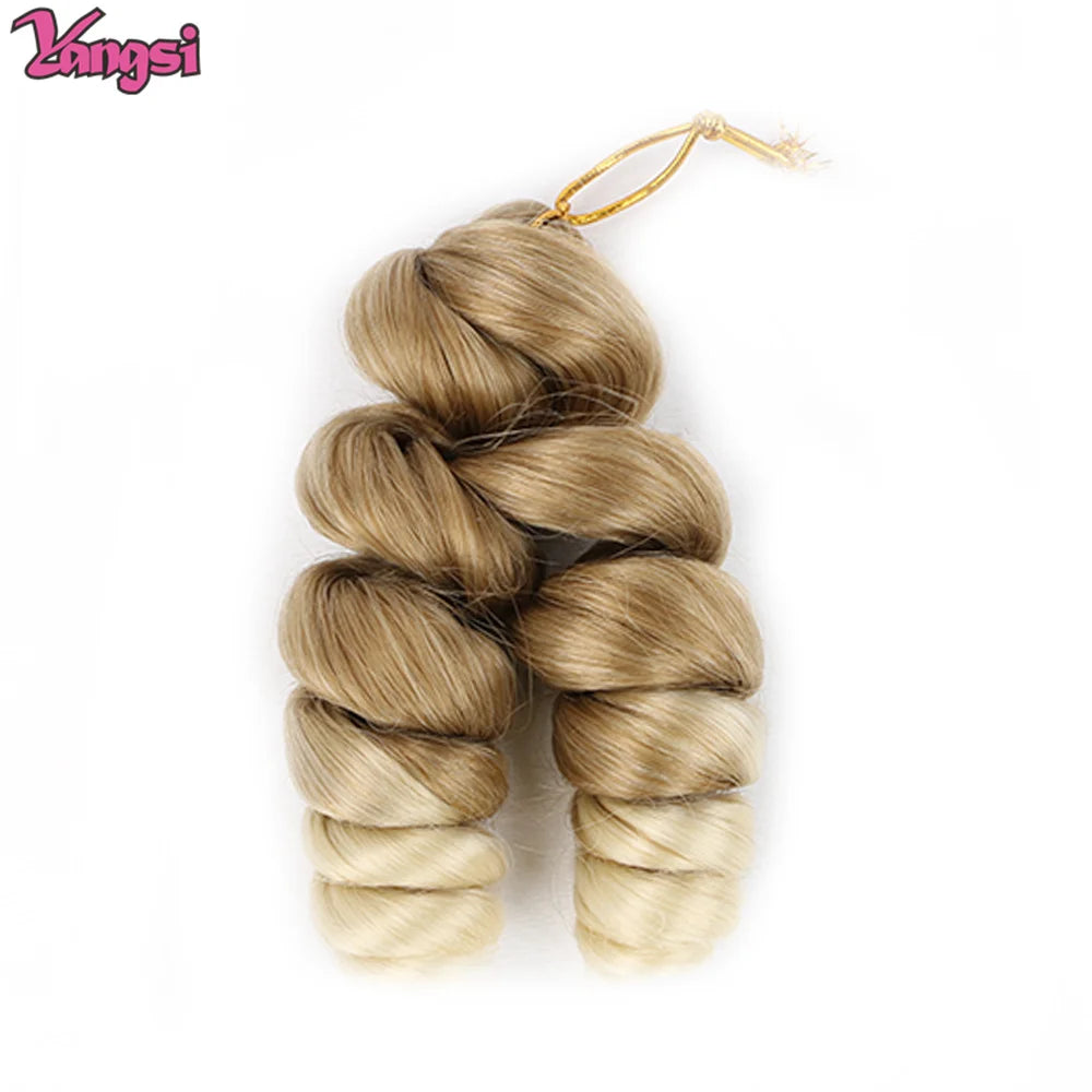 8“ Short  French curl Bob Braids Crochet Box Braids Ombre Colored Synthetic Hair Extensions Brown Blonde Purple Crochet Hair