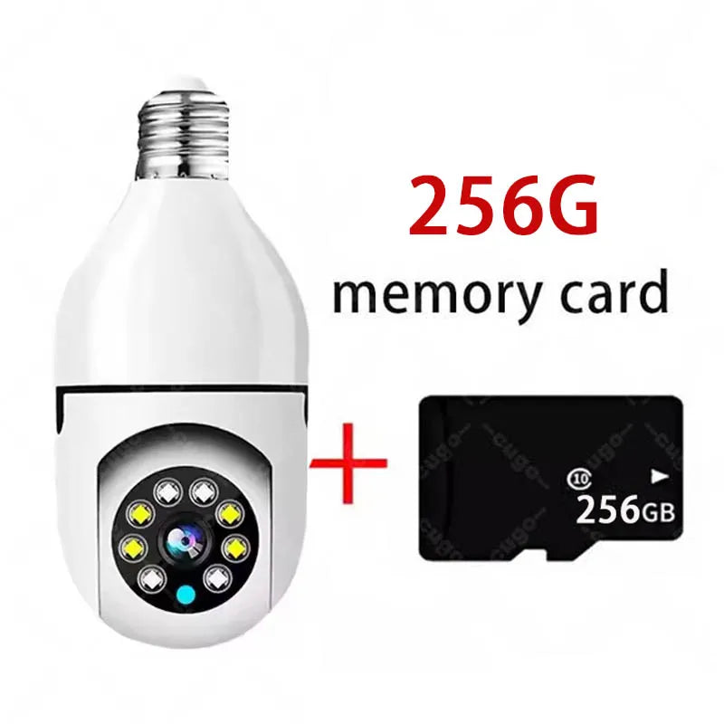 8MP E27 Bulb Surveillance Camera Wifi IP PTZ CCTV Camera 10X Zoom Color Night Vision Human Tracking Security Baby Monitor Cam