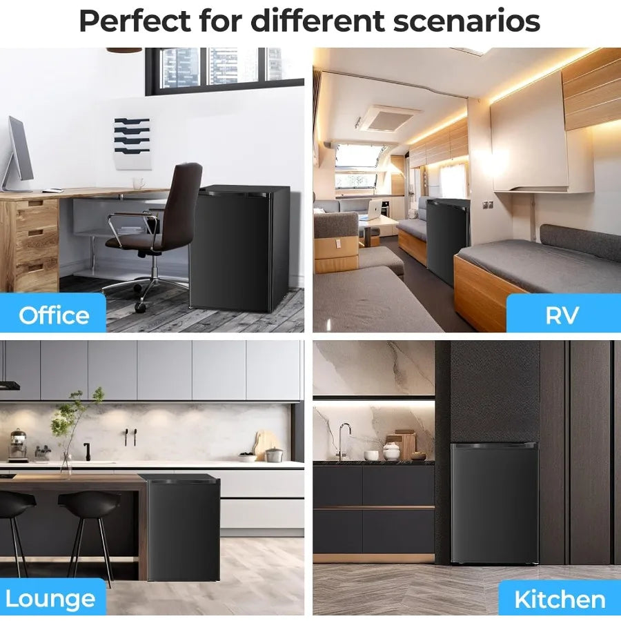 2.56 Cu.Ft. Mini Fridge with Freezer for College Dorm Office Bedroom Apartment Compact Refrigerator with Adjustable Thermostat