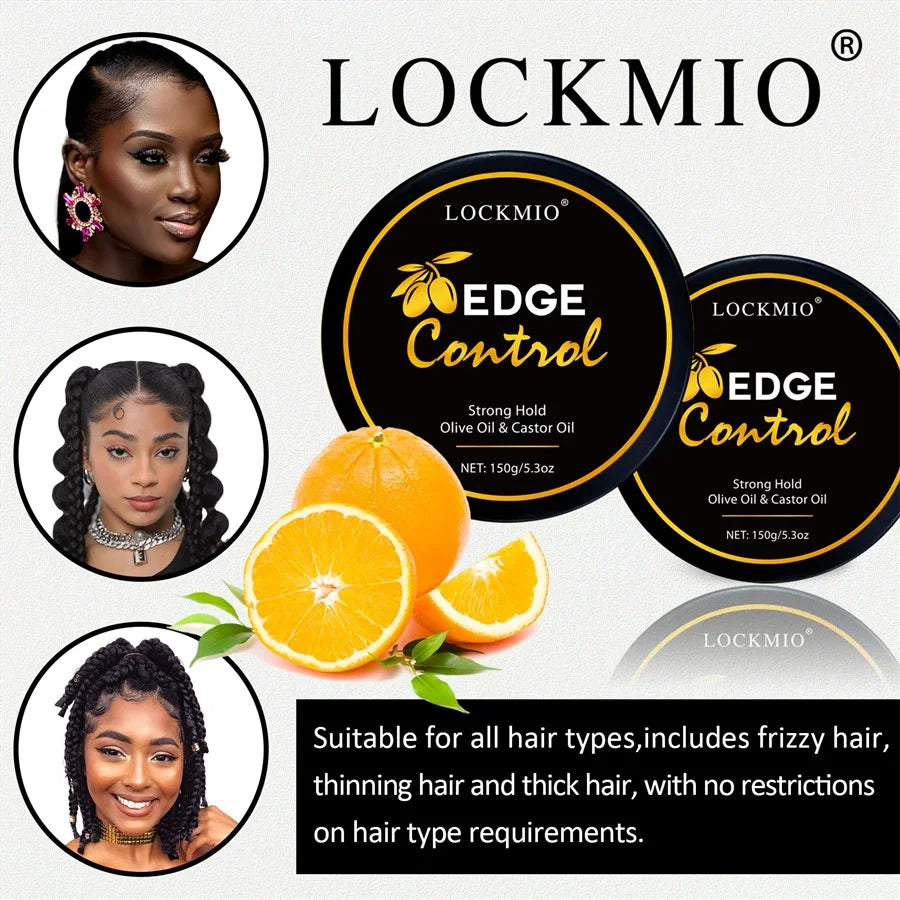 Edge Control Gel Pomade – Anti-Frizz Baby Hair & Bangs Styling Wax (150g)