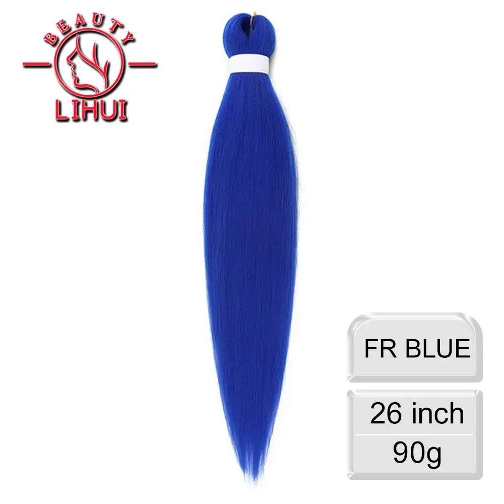 LIHUI Pre-Stretched Jumbo Braids — 26" 90 g Synthetic (Red/Pink, Frosted Colors)