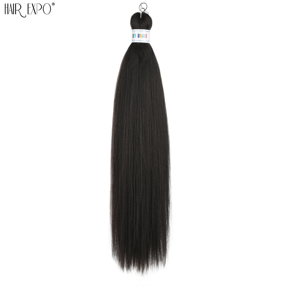 26Inch Easy Braids Hair Synthetic Colourful Pre Stretched Braiding Hair Extensions Jumbo Braids Ombre Yaki Long Straight Hair