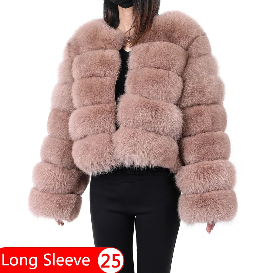 2025 MAOMAOKONG Natural Real Fox Fur Coat Women's Jackets Winter Furry Vest Luxury Beige Khaki Short Leather Female Clothing