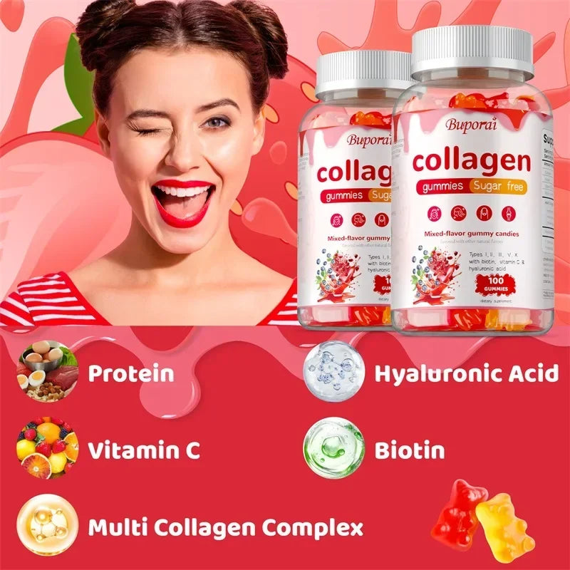 Pslalae Multi-Collagen Gummies — Hair, Skin, Nails & Joint Support (Sugar-Free)