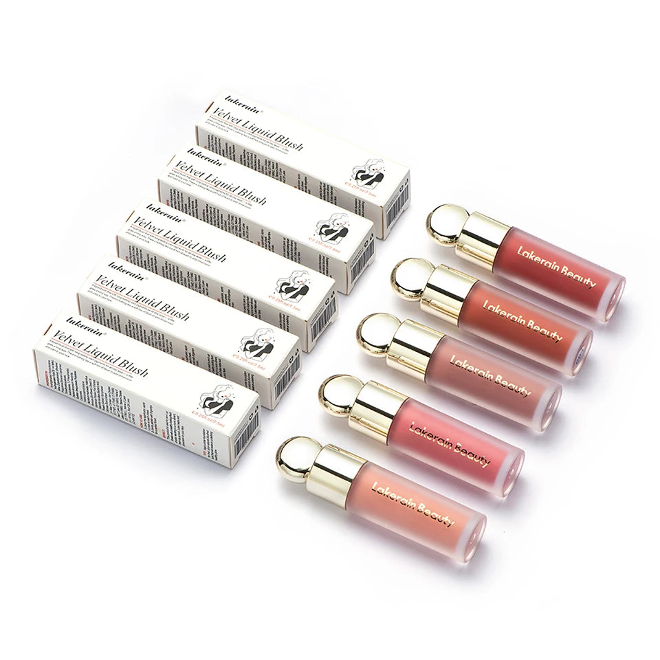 Lakerain Velvet Liquid Blush Orange Peach Face Pigment Lasting Beauty Natural-Looking Cheek Tint Cream Blush Makeup