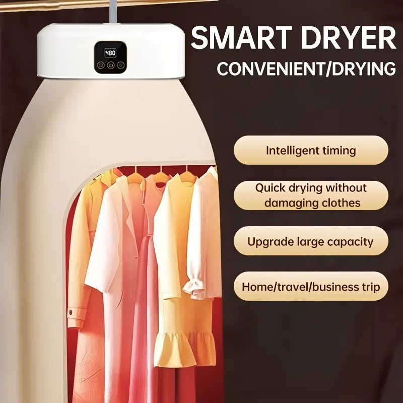 JKUOO 30min quick dry  Electric Clothes Dryer 600W Portable Compact Foldable Laundry Dryer Machine 60 ° C sterilize & deodorize