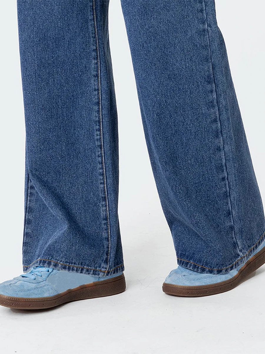 Women’s Wide-Leg Denim Pants – Relaxed Mid-Rise Office-to-Weekend Jeans