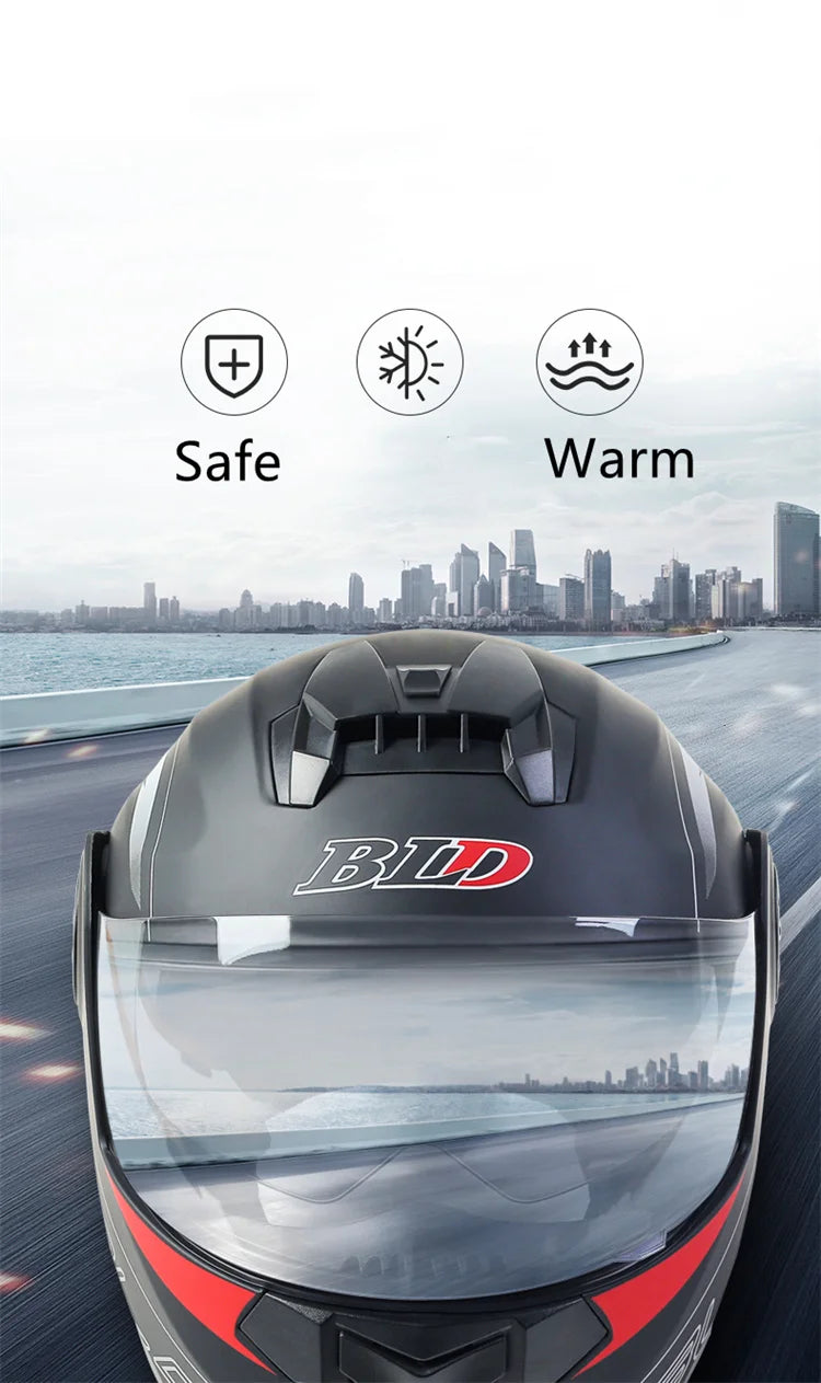 BLD Modular Flip-Up Motorcycle Helmet (DOT, Dual Lens) – Unisex, 1.1 kg