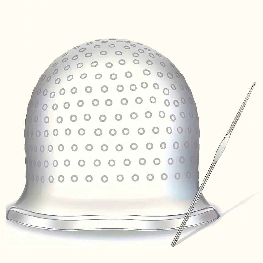 2pcs Reusable Silicone Hair Staining Cap Multicolor Hair Coloring Dye Cap with Hook Silicone Hair Coloring Cap for Home Salon