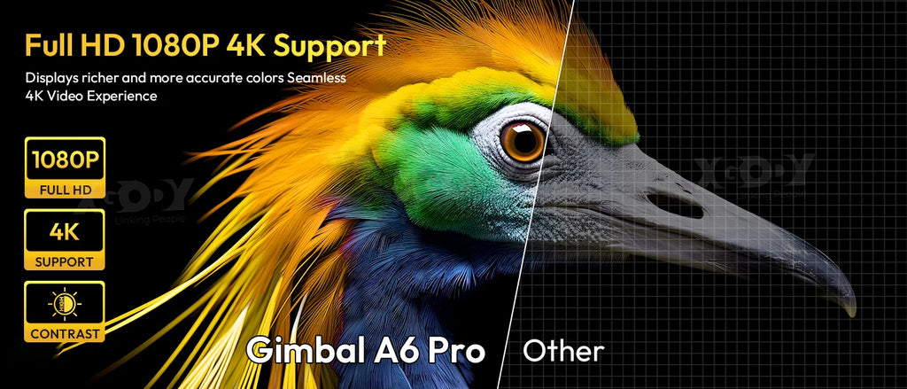 XGODY A6 PRO 4K Native 1080P 650 ANSI Smart Projector AI Auto focus Keystone Correction 360° Portable Projector  Home Cinema