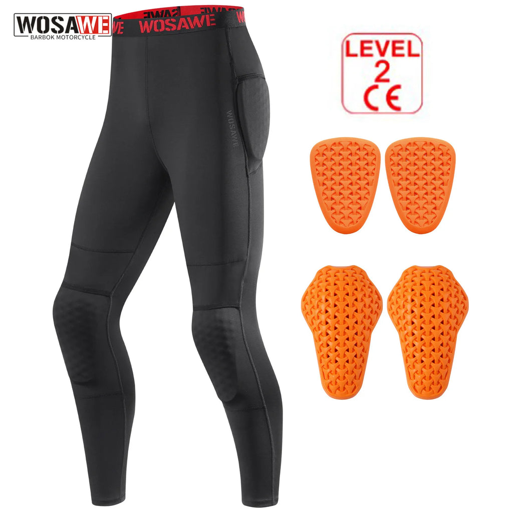 WOSAWE Summer CE1/2 Protective Motorcycle Racing Pants Men's Motocross Off-Road Pants Black Mountain Bike Cycling Moto Pants